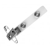 Badge Clip w/Safety Pin Combo 2-3/4" clear vinyl strap